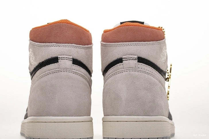 Grey Crimson 1 Black 555088-018 Air Jordan 1102